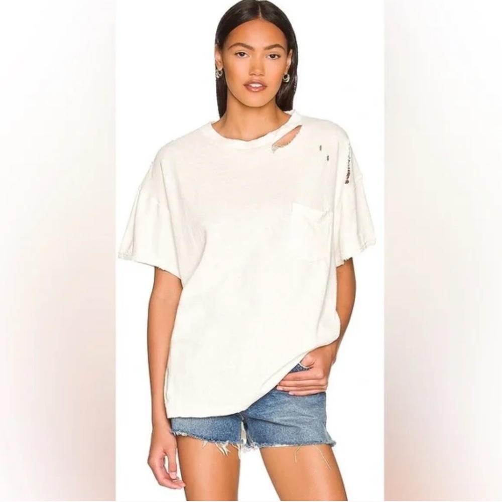 Free People : We the Free Rubi Distressed Tee - White